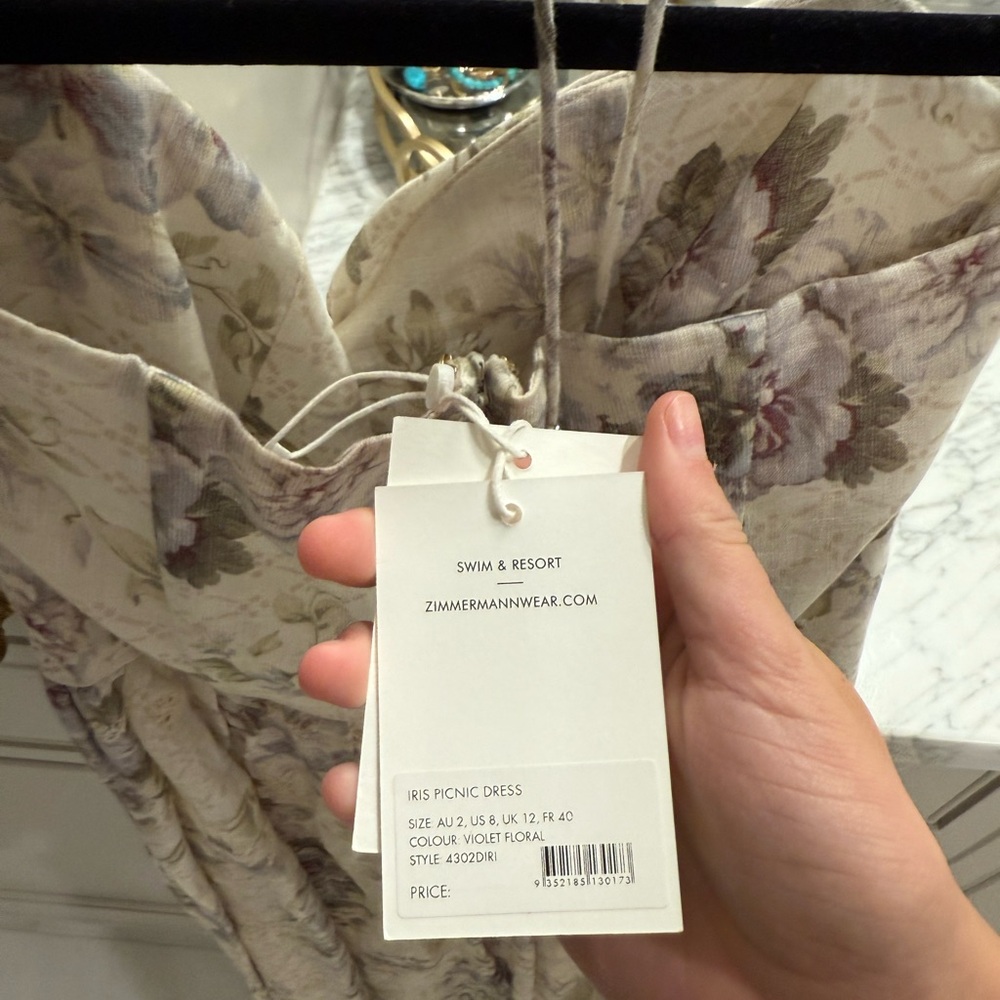 Zimmermann Iris Picnic Dress in Floral Cream